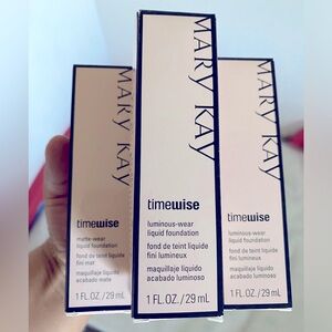 Mary Kay timewise luminous wear liquid foundation. Unopened, multiple shades